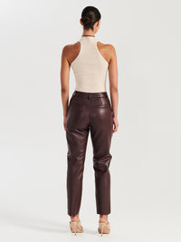 Blair Seamed Leather Pant - Fig