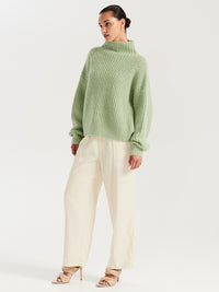 Natalie Knit Sweater - Smoke Green