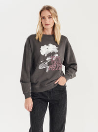 Modern Floral Sweater - Charcoal